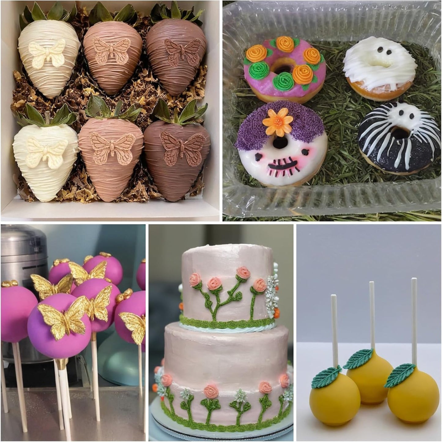 Flower Silicone Molds, Butterfly Silicone Molds Polymer Clay Mold Fondant Cake Mold for Cupcake Cake Decoration DIY Crafts