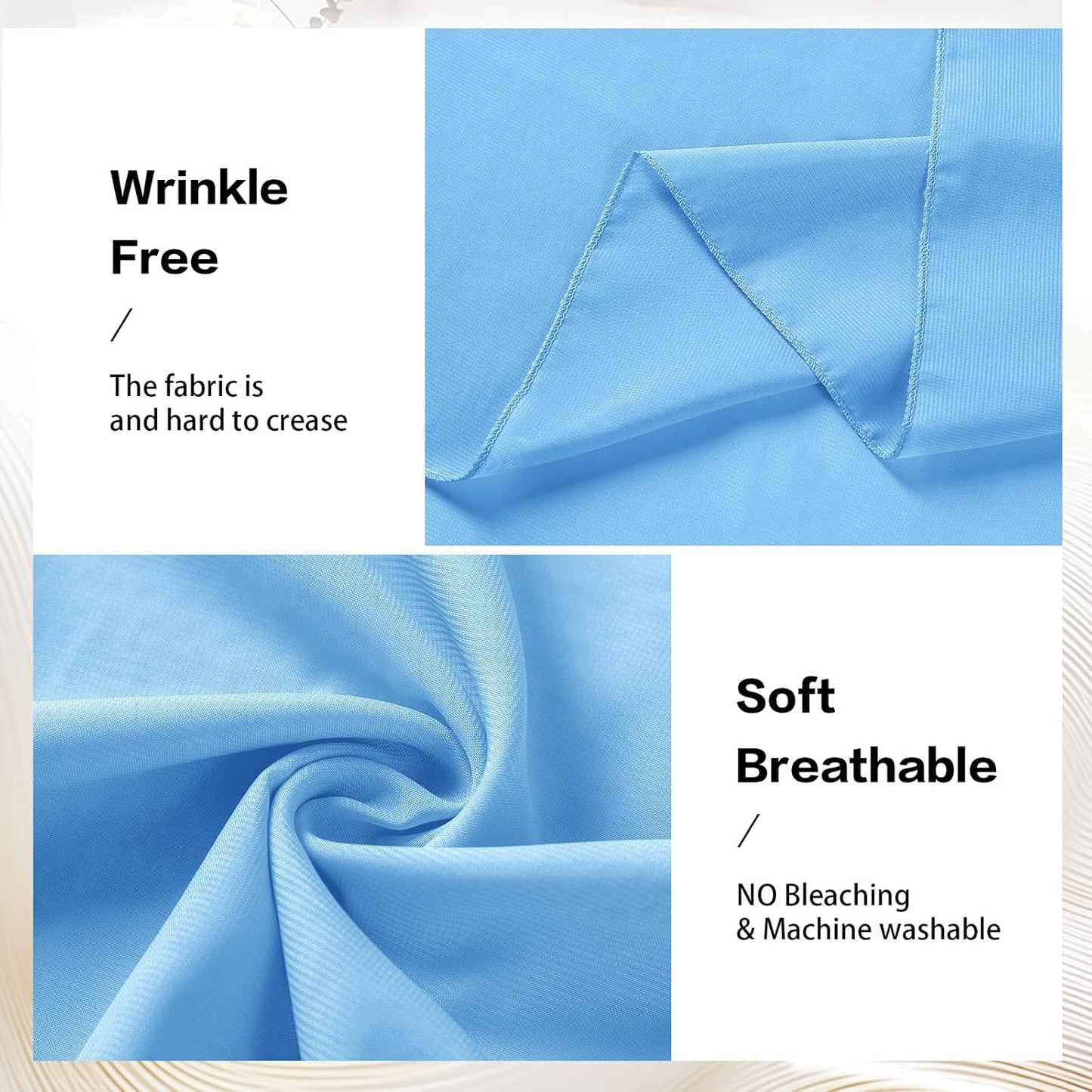 VOK Blue Wedding Arch Draping Fabric Chiffon Fabric, 29in x 18Ft Sheer Chiffon Outdoor Curtain for Wedding Ceremony Birthday Party Decoration (Blue,1 Panel)