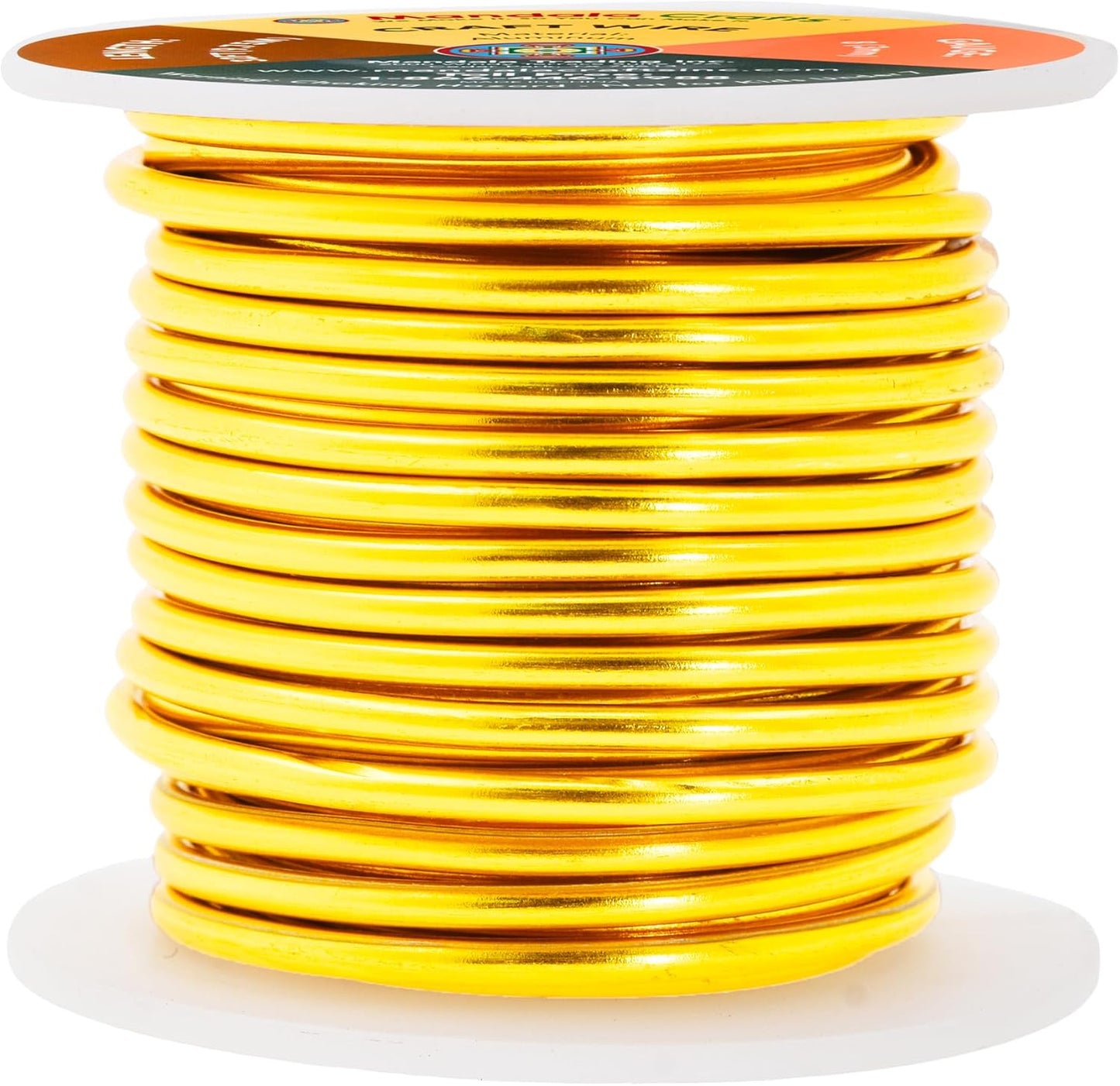 Mandala Crafts 8 Gauge Anodized Aluminum Craft Wire for Jewelry Making - 32 FT Colored Flexible Light Gold Wire - Bendable for Bonsai Armature Crafting Sculpting