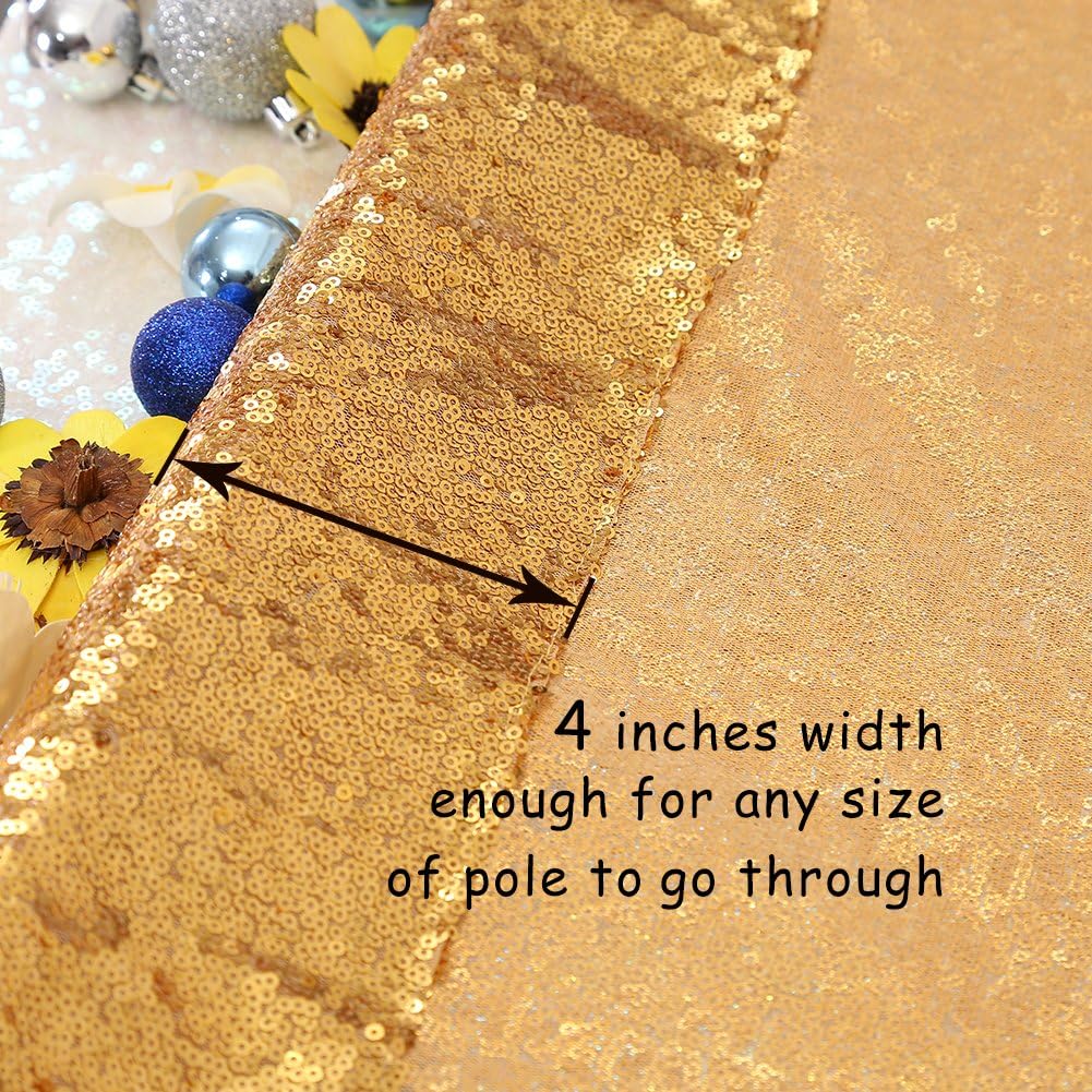 Poise3EHome Champagne Sequin Backdrop, 10Ft x 10Ft Glitter Photography Background Curtains, Sequence Drapes for Party Baby Shower Wedding Birthday Christmas Thanksgiving Halloween Decoration