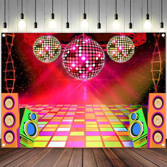 20X10ft Dance Party Backdrop Retro 70s 80s 90s Theme Glitter Stage Dance Ball Background Disco Party Decoration DJ Backdrop Banner for Birthday Party Prom Portrait Photo Shoot Polyester, Green