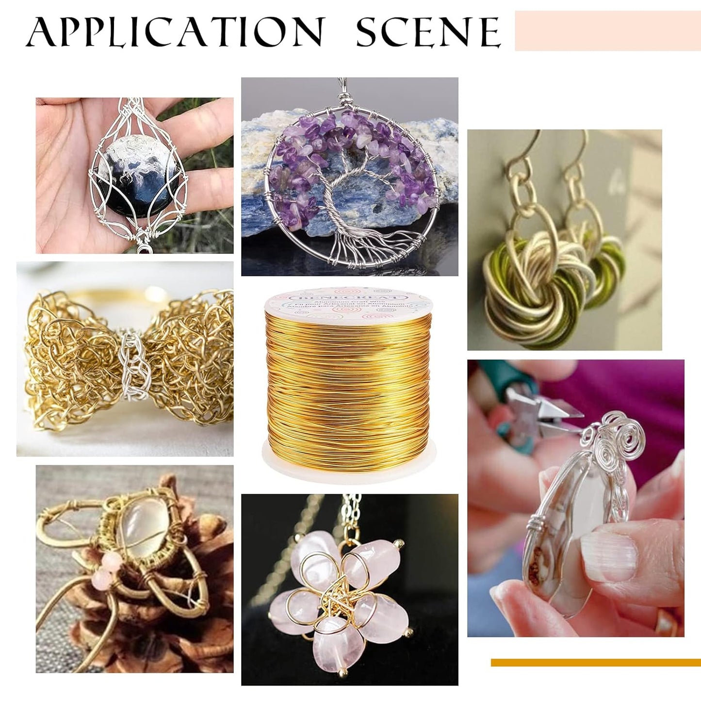 BENECREAT 12 17 18 Gauge Aluminum Wire (12 Gauge,100FT) Anodized Jewelry Craft Making Beading Floral Colored Aluminum Craft Wire - FireBrick