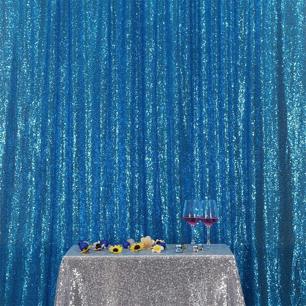 Eternal Beauty Turquoise Sequin Backdrop, 6x6 Ft Glitter Background Curtains for Shimmer Photography Party Wedding Birthday Back Drop Decor