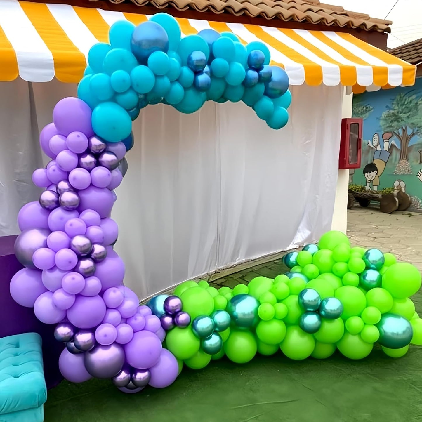 Pink Blue Purple Party Balloons, Pack of 60 12 inch Monster Balloons with Clear Balloon, Pink Metallic Purple Teal Green Balloons for Kids Magic Theme Birthday Baby Shower Party Decorations Supplies