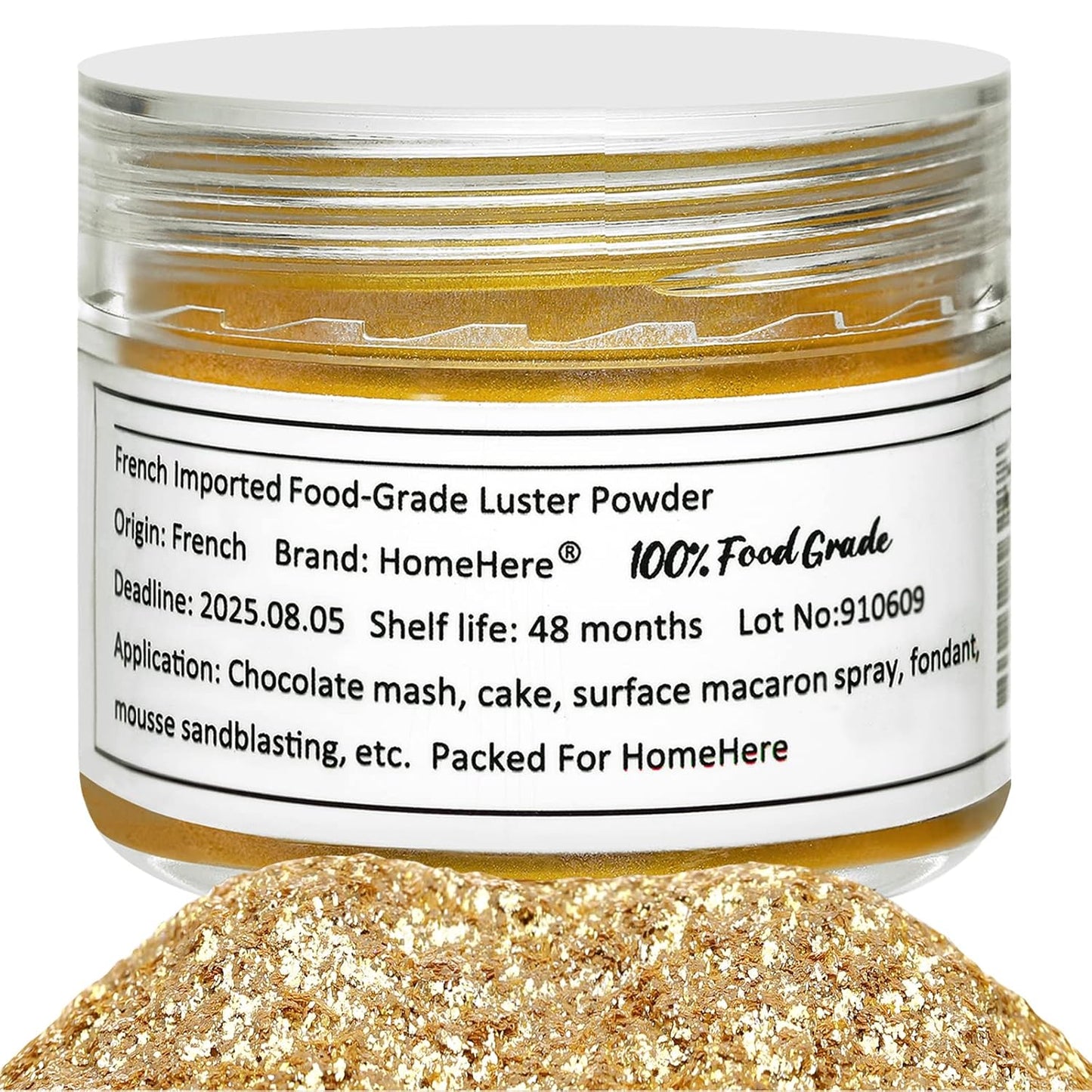 HomeHere Edible Luster Dust Food-Grade Glimmer Powder Glitter for Cake Decorating 7g, Disco Diamond Dust, Edible Sprinkle Glitter for Cocktails Drinks Baking Candy Dessert Chocolate Vegan Tasteless