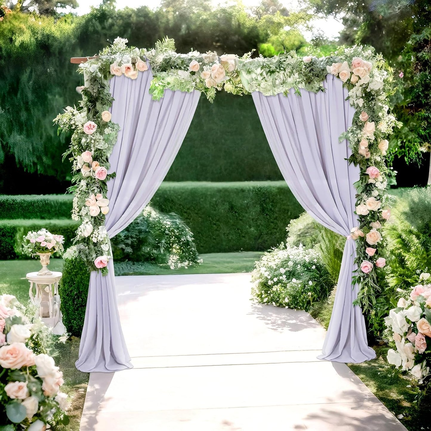 DUOBAO Sheer Curtains 2 Panels Light Gray 29x96 Inches - Voile Chiffon Drapes with Rod Pocket for Living Room Bedroom, Airy Window Curtains (W58 x L96, Grey)