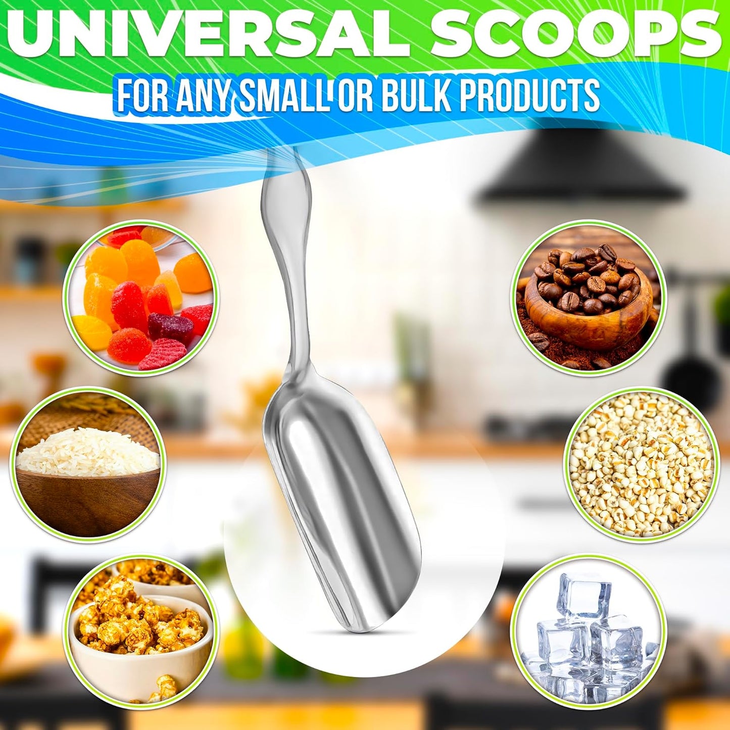 20 Pcs Small Scoops for Canisters – Mini Scoops for Candy, 5.8" Length Stainless Steel Small Food Scoopers for Kitchen, Multipurpose for Cocoa, Coffee, Ice Cream, Parties & Home Use, Easy to Clean