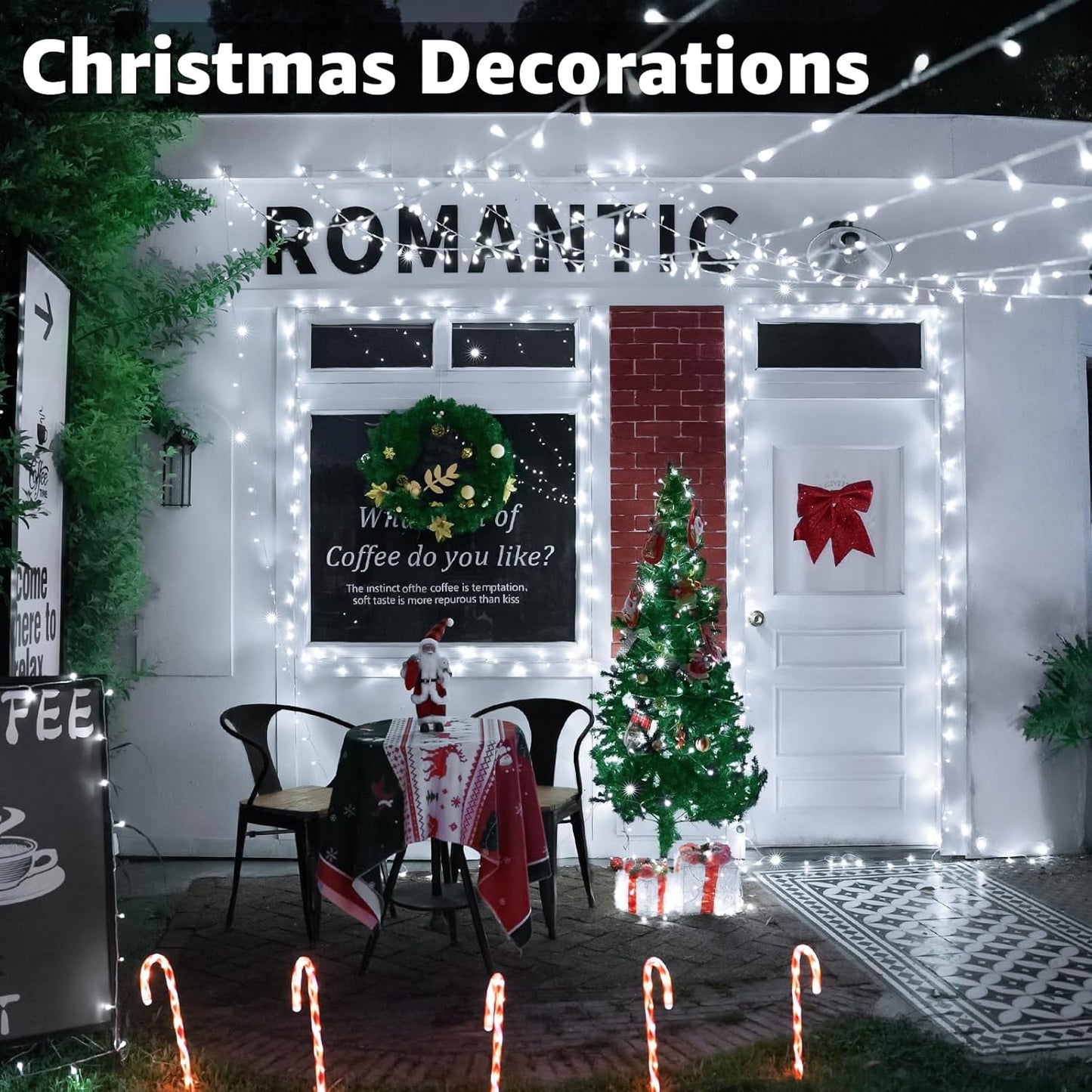 Christmas Decorations Connectable White String Lights Indoor, 150 LED Super Bright String Lights, 8 Modes Christmas Lights Plug in Twinkle Fairy Lights for Classroom Decorations