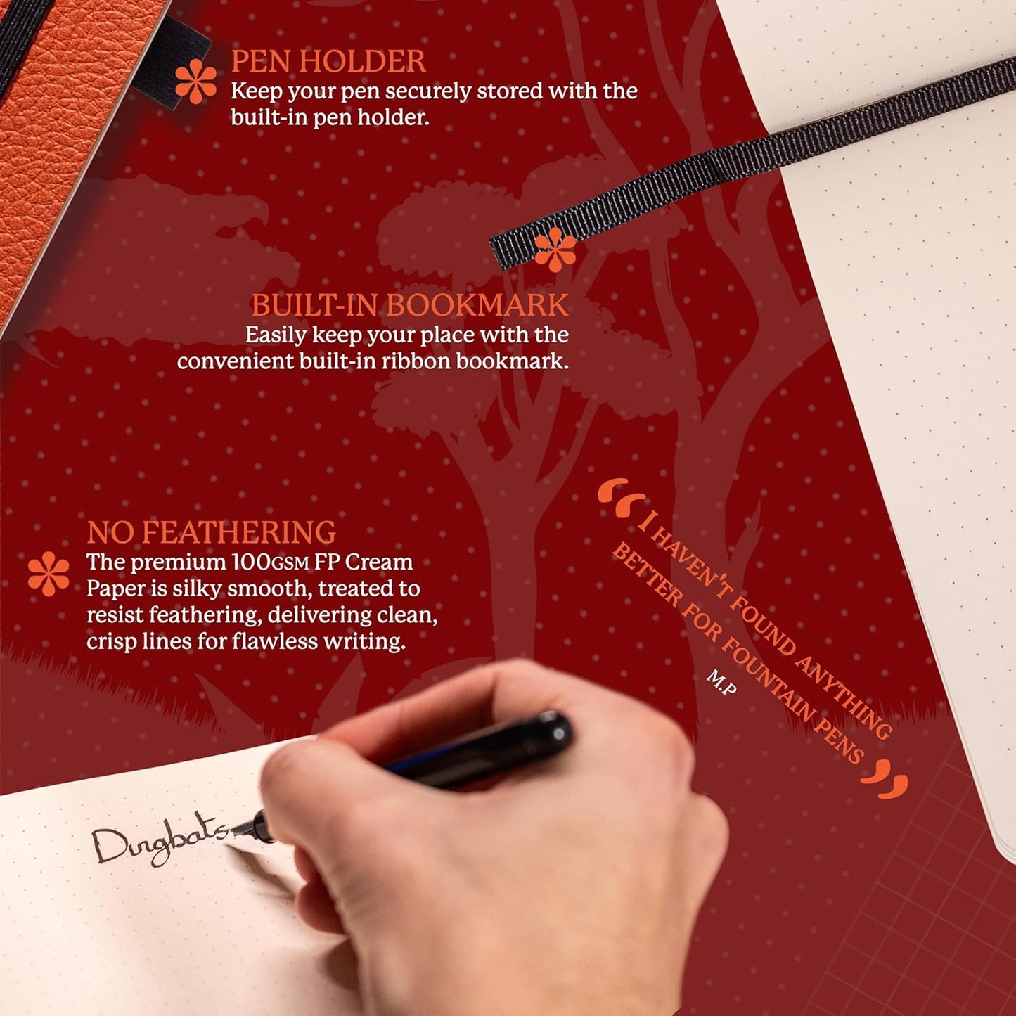 Dingbats A5+ Wildlife Notebook Journal Softcover, Cream 100gsm Ink-Proof Paper, 6 x 8.3 inches, 112 pages (Orange Tiger, Lined Format)