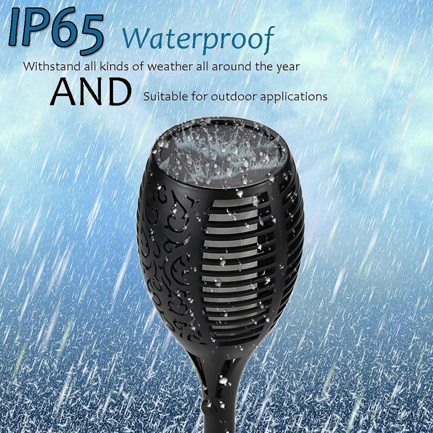 Solar Tiki Torch 43" (Super Large Size) with Flickering Flame, 99 LED Outdoor Waterproof Solar Powered Lights for Holiday Decorations Outside Garden Yard Pathway Decor