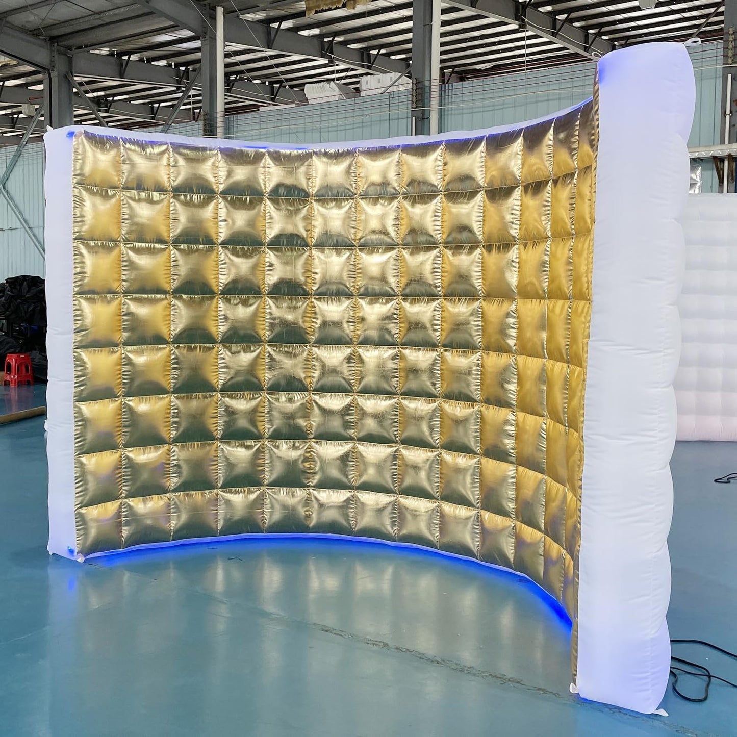 SAYOK Inflatable Photo Booth Wall (Gold, 119' 'x 59''x 91'') Selfie Booth Backdrop, Photo Booth Enclosure Inflatable Photo Shoot Background Golden Wall for Wedding Party Exhibition Event