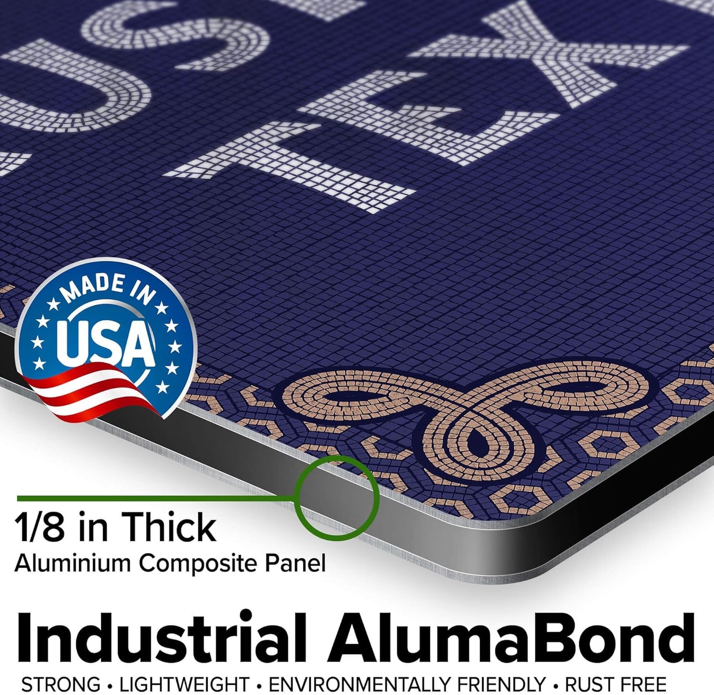 Custom Sign, Custom Street Sign, 11 Font Colors, 13 Font Styles, 4 Hole Options, 22 Sizes, 12x12 Inches, Rust Free DiBound, Fade Resistant, Made in USA by My Sign Center (Fauxsaic 1)