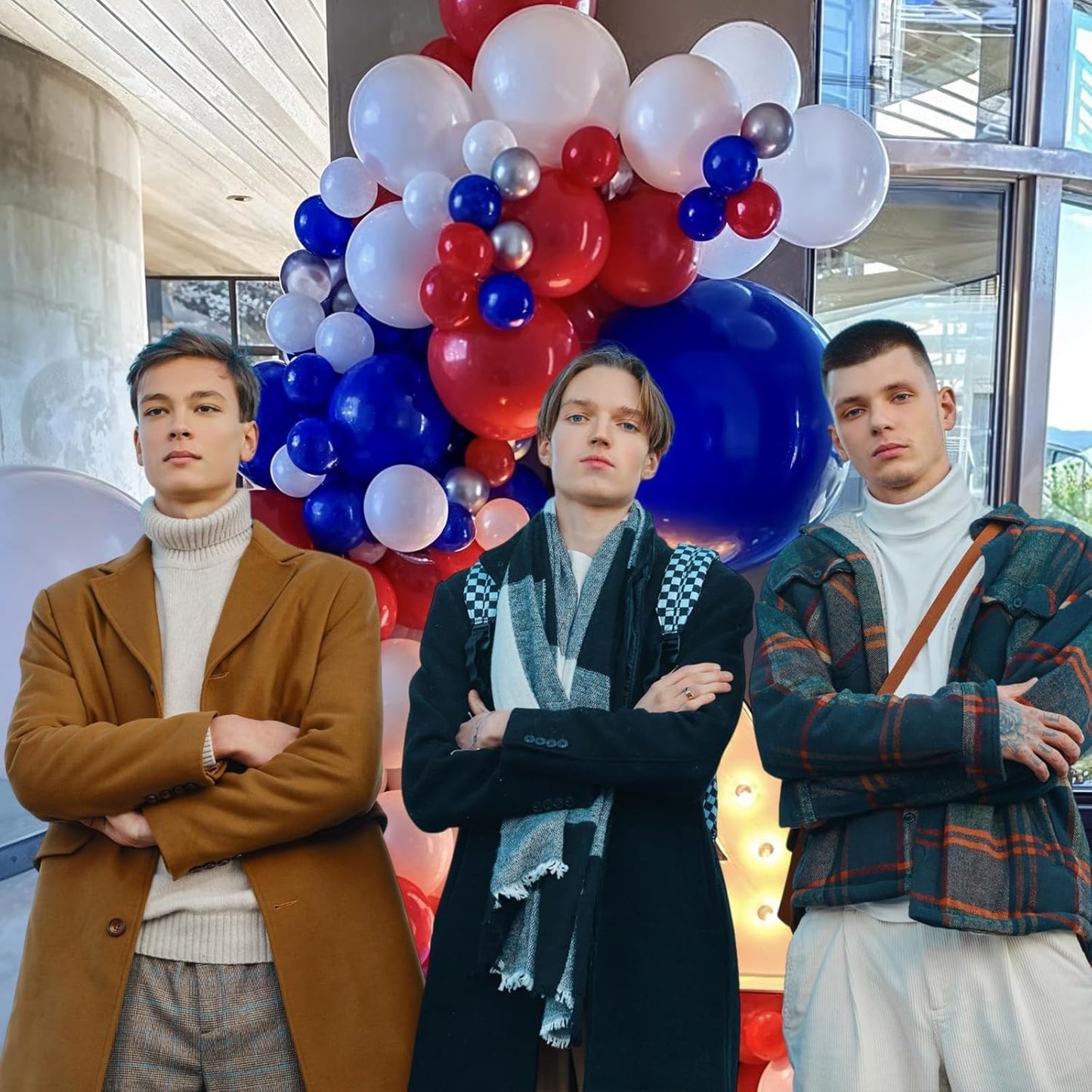 Red White Blue Balloons,50 Pcs 12 Inch Red Blue White Confetti Latex 4th of July Patriotic Nautical Baseball Birthday Graduation Party Supplies