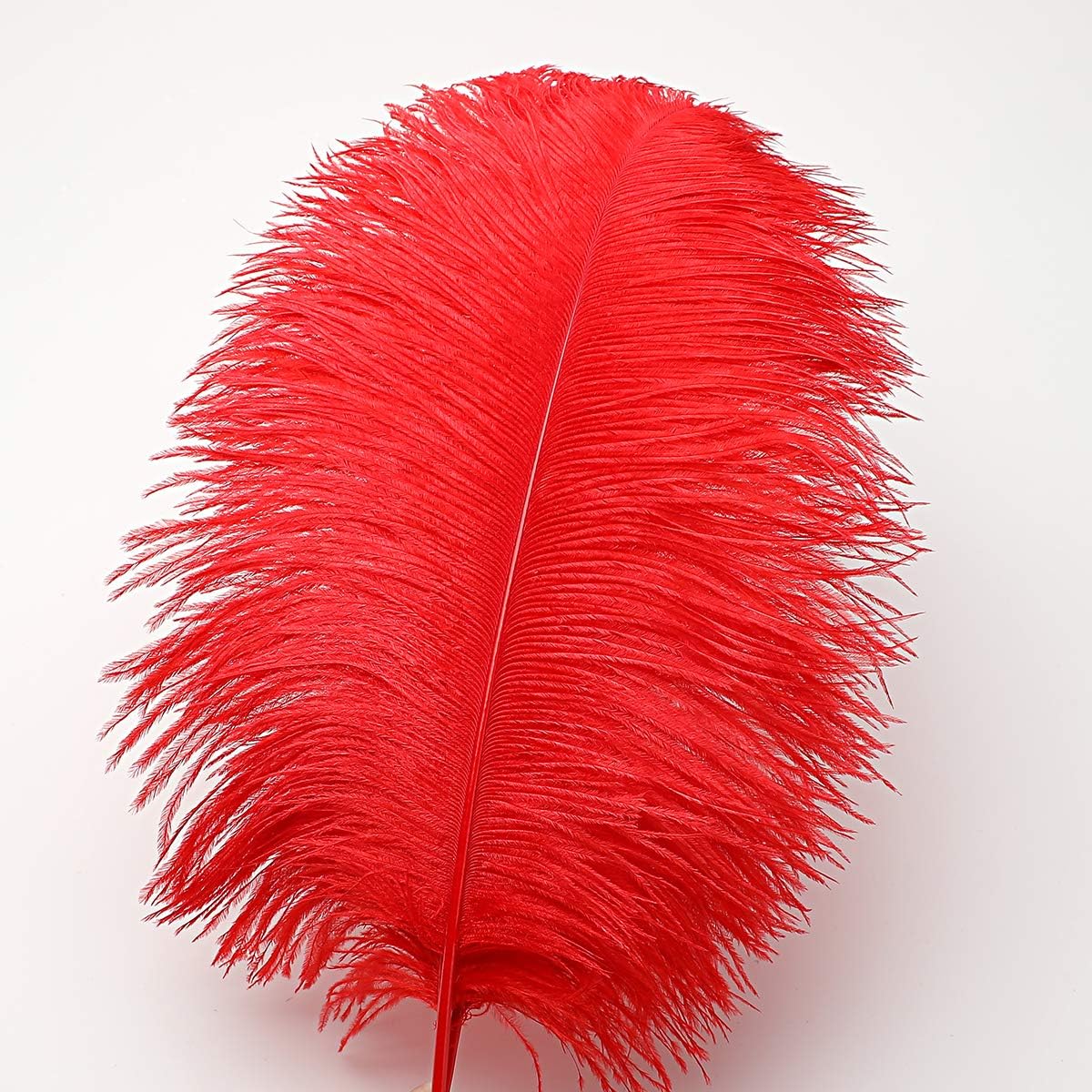 12pcs Natural Bright Red Ostrich Feathers 12-14inch (30-35cm) for Wedding Party Centerpieces，Flower Arrangement and Home Decoration.