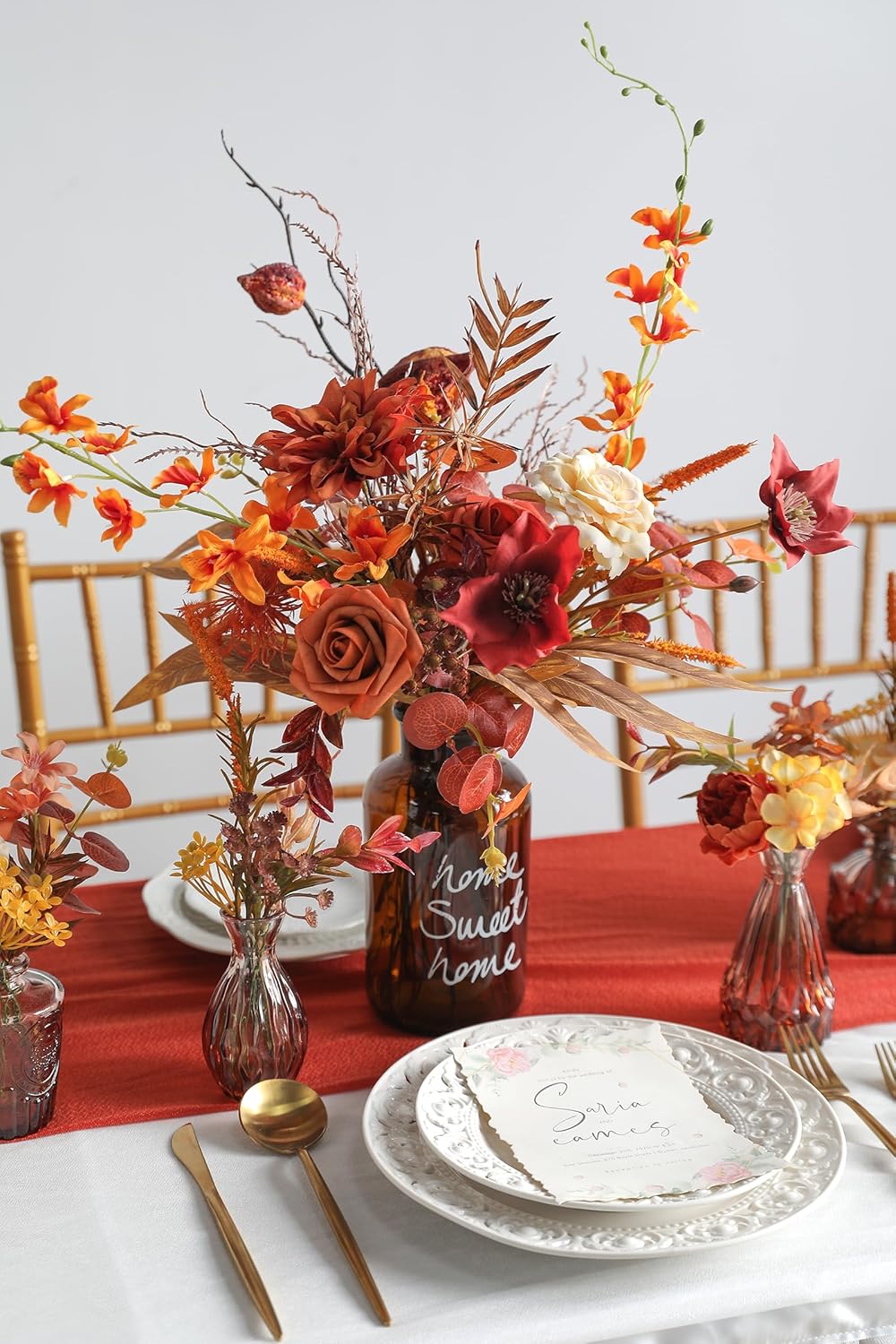 Serra Flora Artificial Greenery Stems Filler Combo Box Set,48pcs with 8 Kinds of Faux Foliage Picks for DIY Bridal Bouquets Wedding Flowers Arrangement Party Table Centerpieces