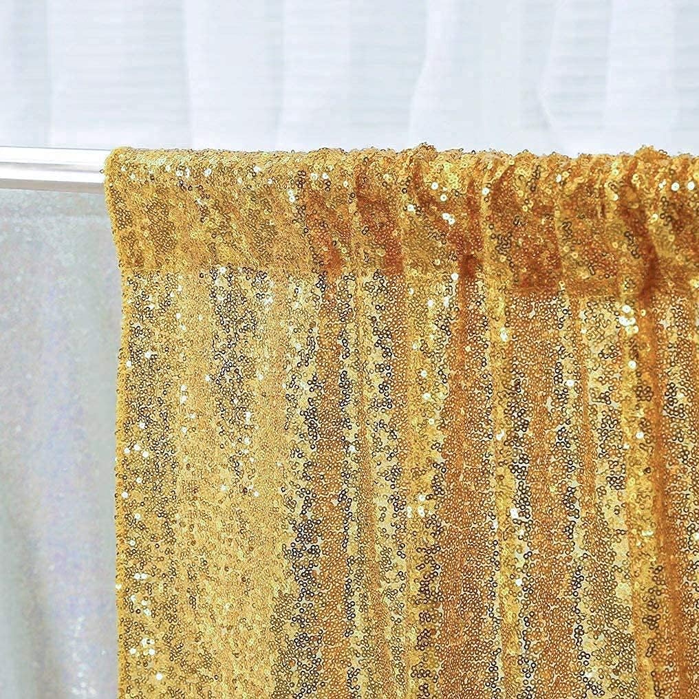 Gold Sequin Backdrop,5FT x 7FT Sequin Photography Backdrop Curtain for Party Decoration