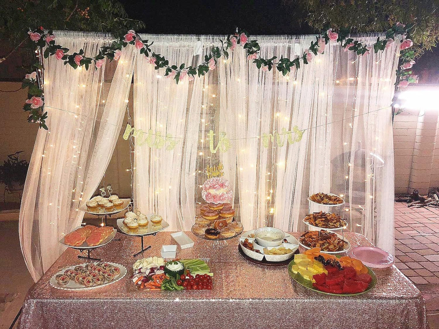 UKELER 2 Pack Artificial Flowers Garland Total 14FT Pink Rose Vines Hanging Flower Plants for Home Garden Party Outdoor Ceremony Wedding Arch Floral Decor