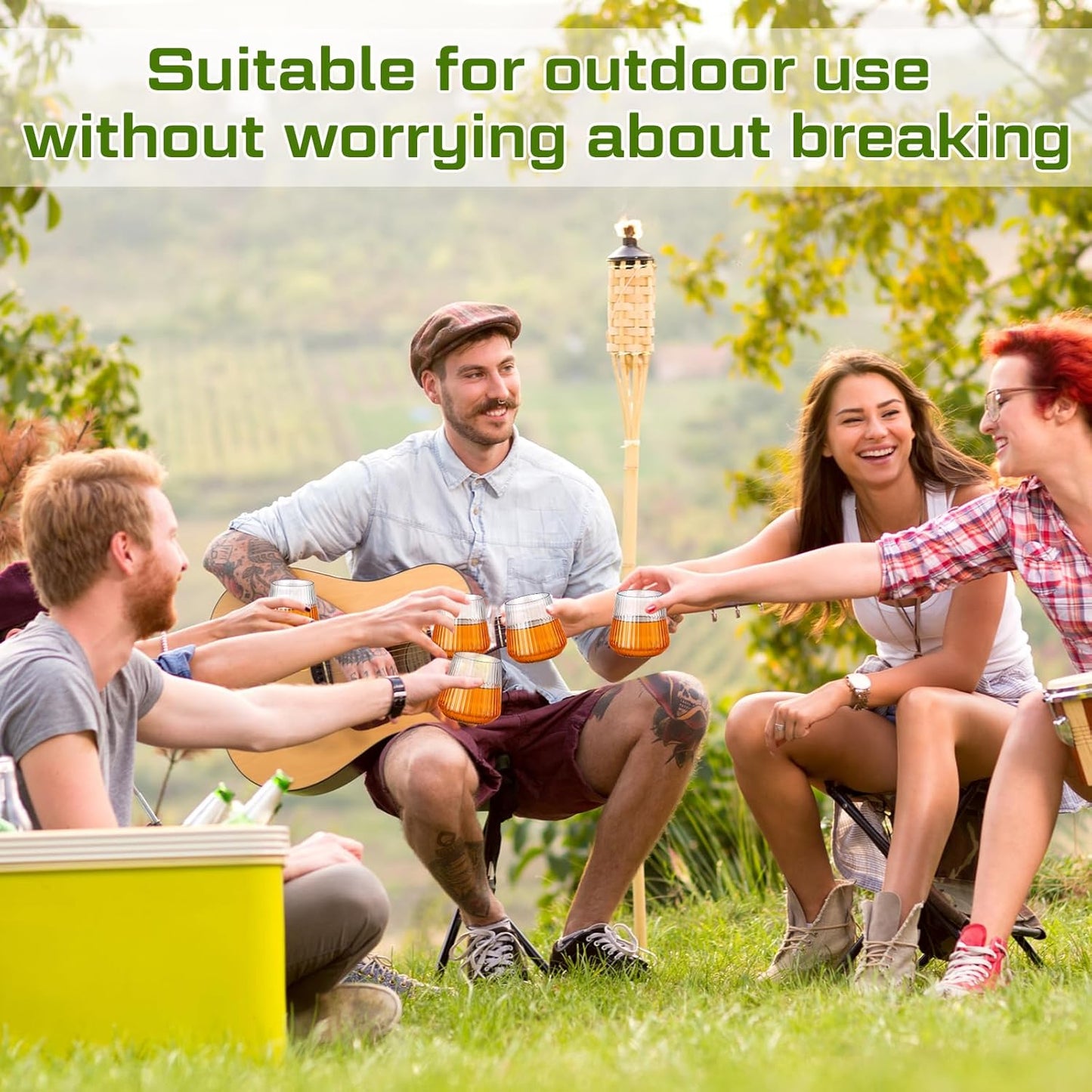 Suclain 60 Pcs Plastic Wine Glasses Ribbed Stemless Wine Glasses 14oz Vertical Design Unbreakable Cups for Outdoor Indoor Vintage Elegant Champagne Whiskey Glasses for Christmas Party Wedding (Clear)