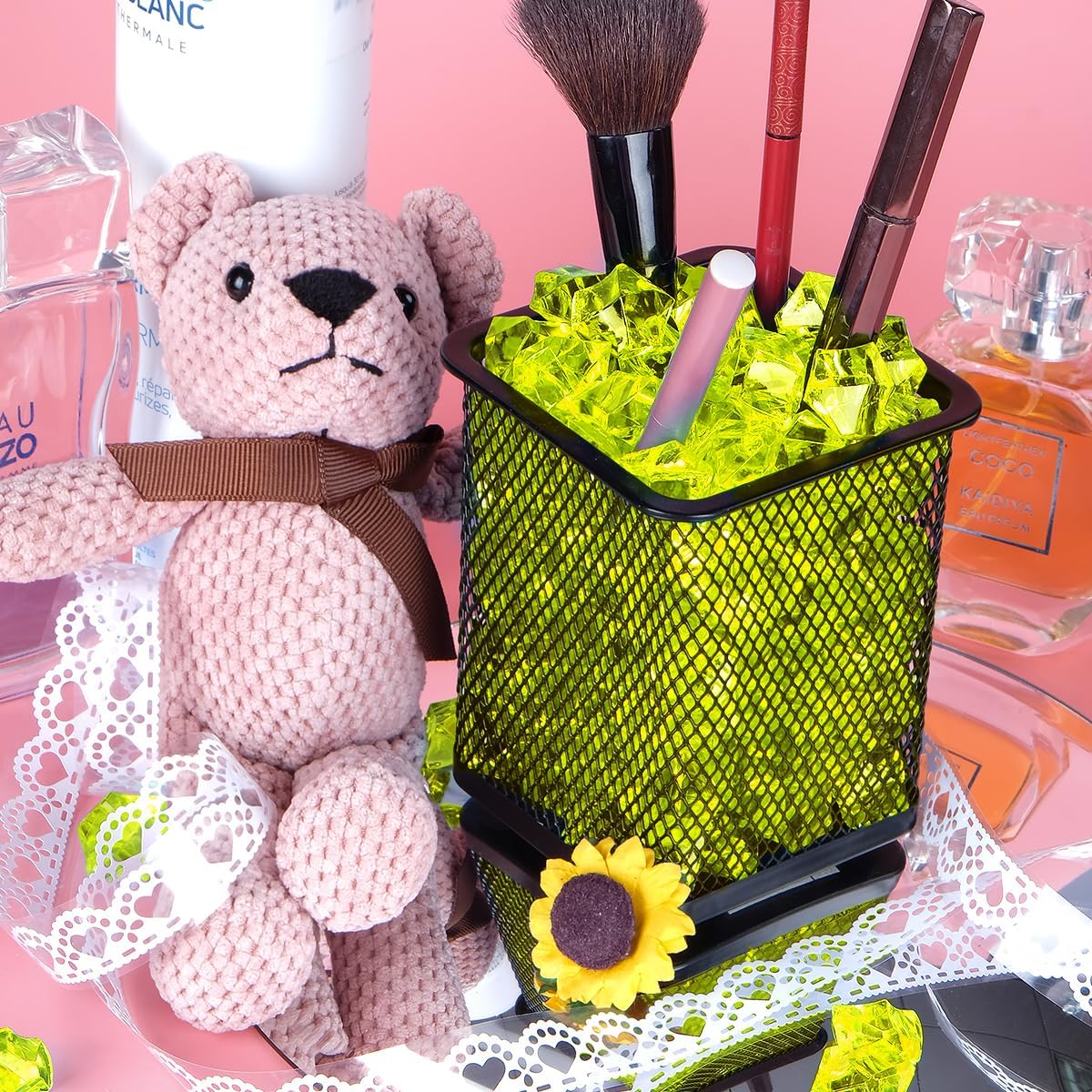 Babenest Acrylic Crushed Ice Rocks, 150 PCS Fake Crystals Plastic Ice Cubes Diamonds Gems for Vase Fillers, Home Decoration, Table Scatter, Event, Wedding, Arts & Crafts (Yellow)