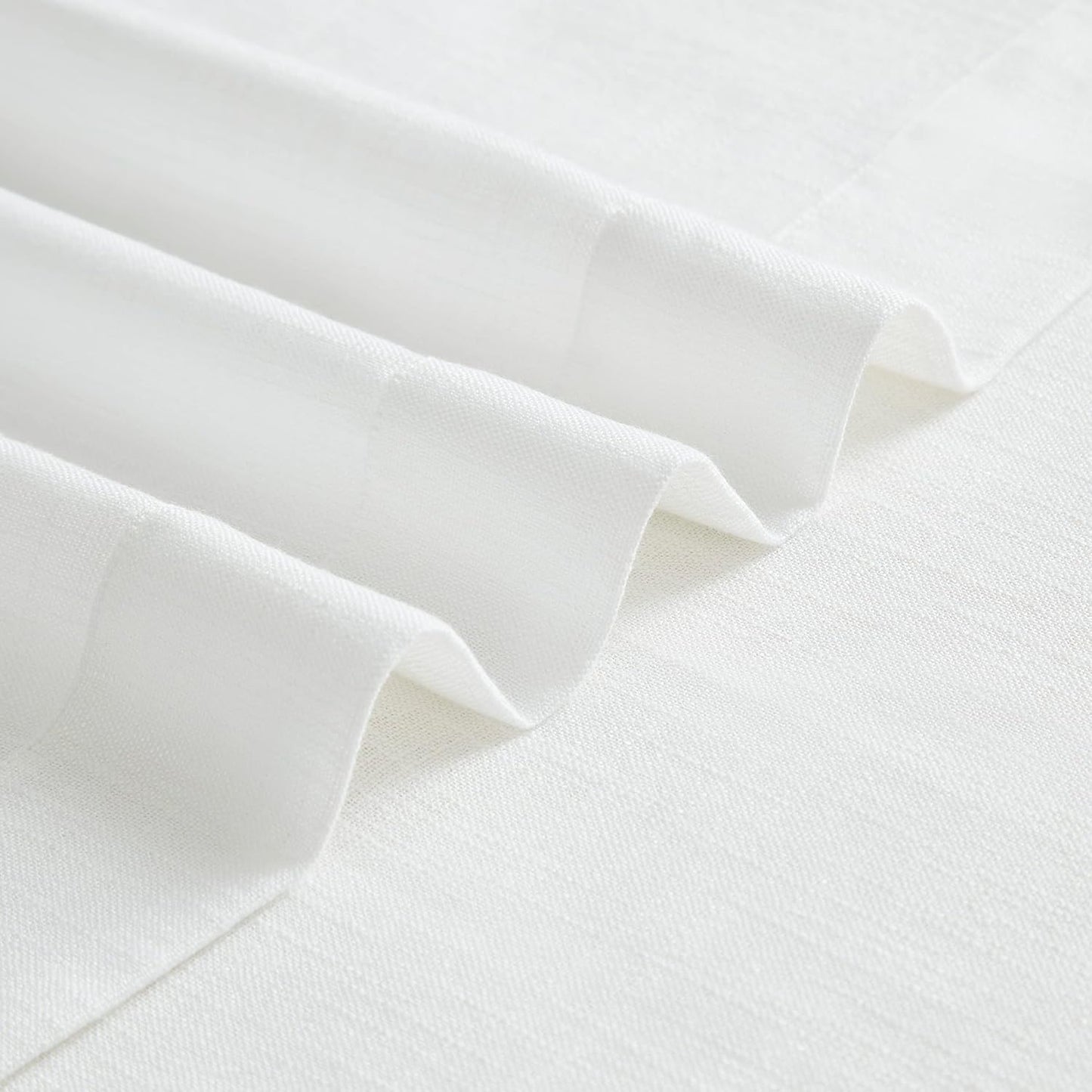 Vision Home White Pinch Pleated Semi Sheer Curtains Textured Light Filtering Window Curtains 102 inch for Living Room Bedroom Patio Rayon Blended Pinch Pleat Drapes with Hooks 1 Panel 80" Wx102 L