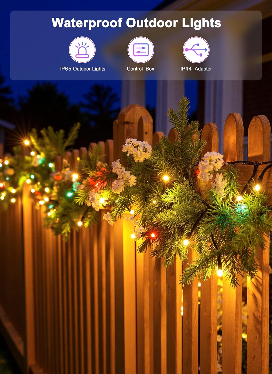 Minetom LED Color Changing Smart RGB Christmas Tree Lights, 33ft 100LED String Lights, 16 Milion Adjustable Colors Fairy Lights with Remote & Timer & Memory Function for Xmas Tree Holiday Party