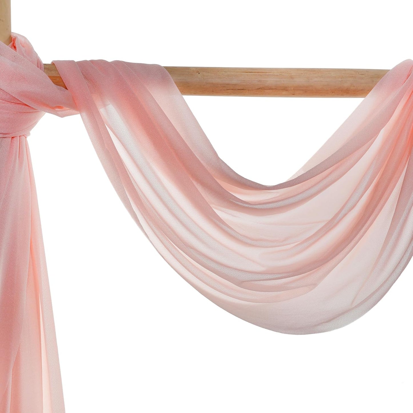 VDS Pack of 2 Panel (30 Inch X 50 Feet) Wedding Arch Draping Fabric Sheer Chiffon Fabric Drapery for Wedding Ceremony Reception Swag Backdrop Canopy Chuppah ARBO Altars Decoration (Dusty Rose)