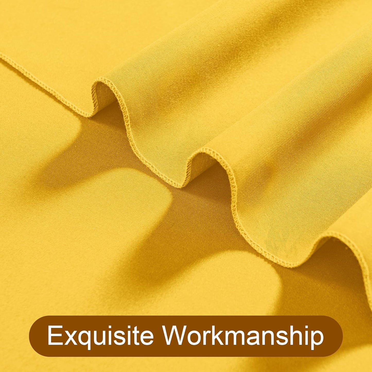 DWCN 10x8 FT Yellow Backdrop Curtains for Parties, Photography Backdrop Drapes with Rod Pockets for Wedding Decorations Stage Birthday Family Gatherings, 2 Panels 5ft x 8ft