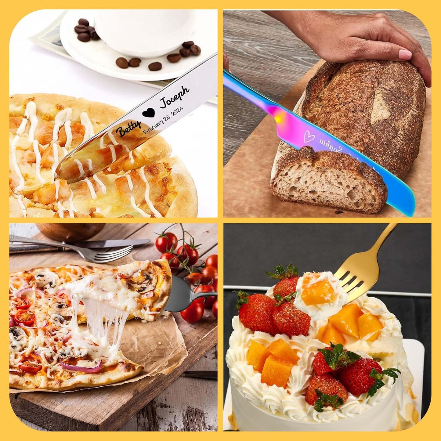 Personalized Wedding Cake Knife and Server Set Stainless Steel Cake Cutter Server Engraved Cake Cutting Set for Wedding Anniversary Engagement Birthday Gifts