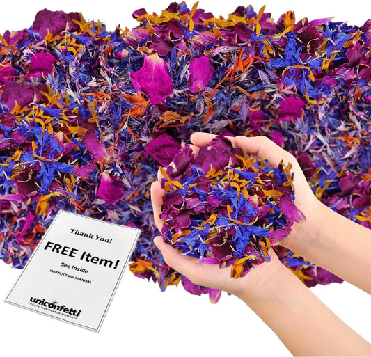 Dried Flower Mixed Flowers Biodegradable Confetti - Real Flower Petals for Weddings, Flower Girl Toss, Wedding Send Off Ideas, Party Table Decoration | Boxed - 8oz (0.5lbs)