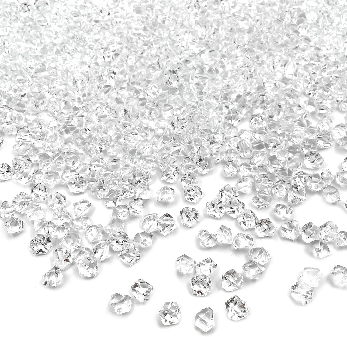 Reusable Fake Ice Cubes 2500 pcs 6 x 9 mm for Rock Crystals Treasure Gems for Table Scatters, Vase Fillers, Wedding Photography Props Vase Fillers