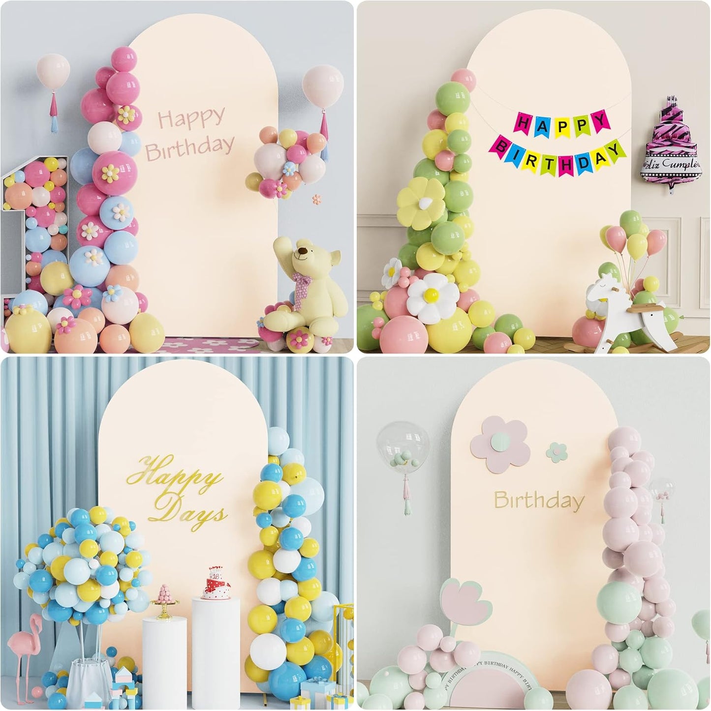 Wokceer 6.6 FT Wedding Arch Backdrop Stand and Arch Cover, Metal Arch Stand with Arch Stand Cover for Birthday Party Wedding Ceremony Bridal Baby Shower Event Decor