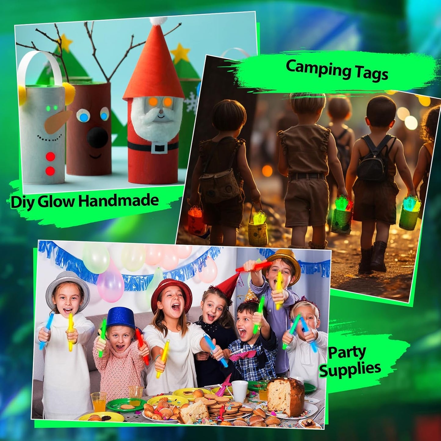 Lewtemi 4" or 6" 100 Pack Bright Glow Sticks Bulk, Glow in The Dark Party Supplies Birthday and Holidays Party Favors