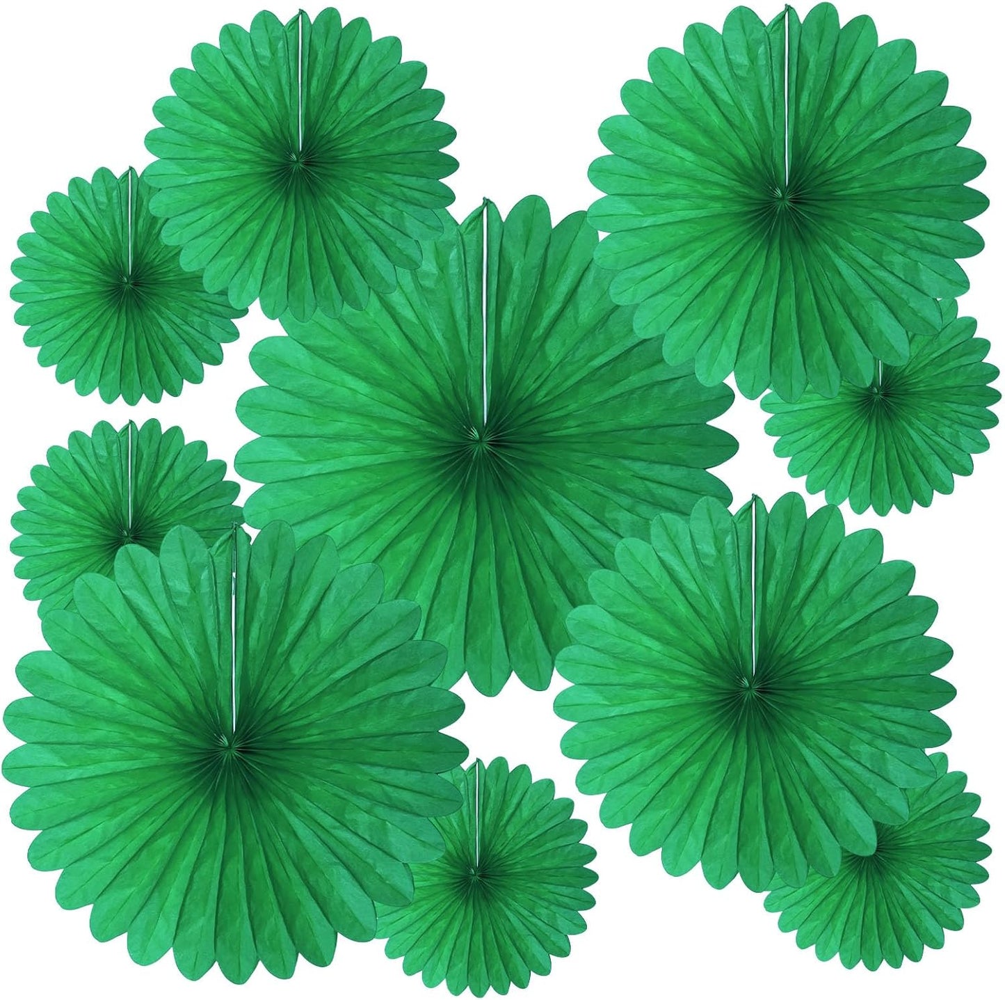 20 Pcs Green Hanging Paper Fan, Round Paper Fans Decorations Set for Weddings, Birthdays, Engagement, Bridal Shower, Baby Shower Event, Graduation, Party Supplies Decor