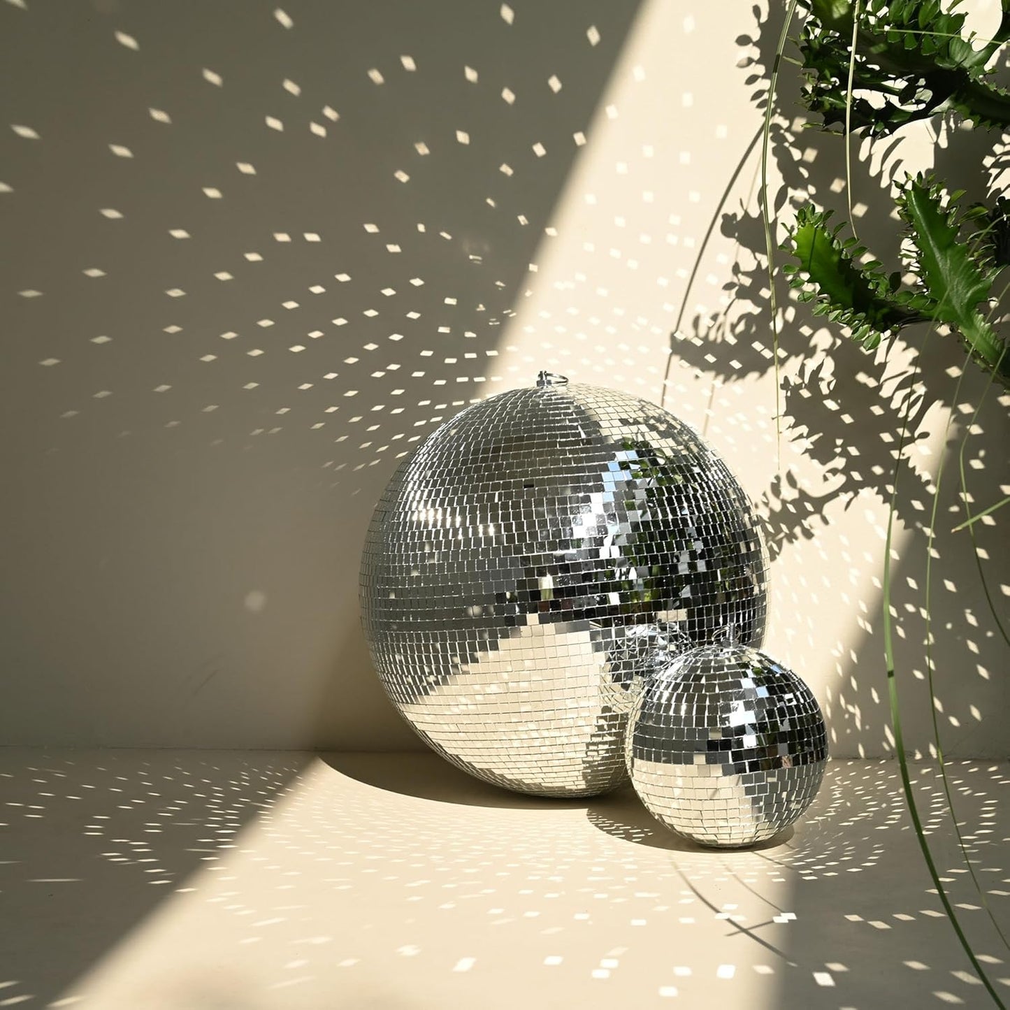 Yescom 4PCS 7" Mirror Disco Ball Set Small Hanging for 70s 80s Party Events Wedding DJ Dance Club Bar Stage Lighting Holiday Business Home Decor Silver