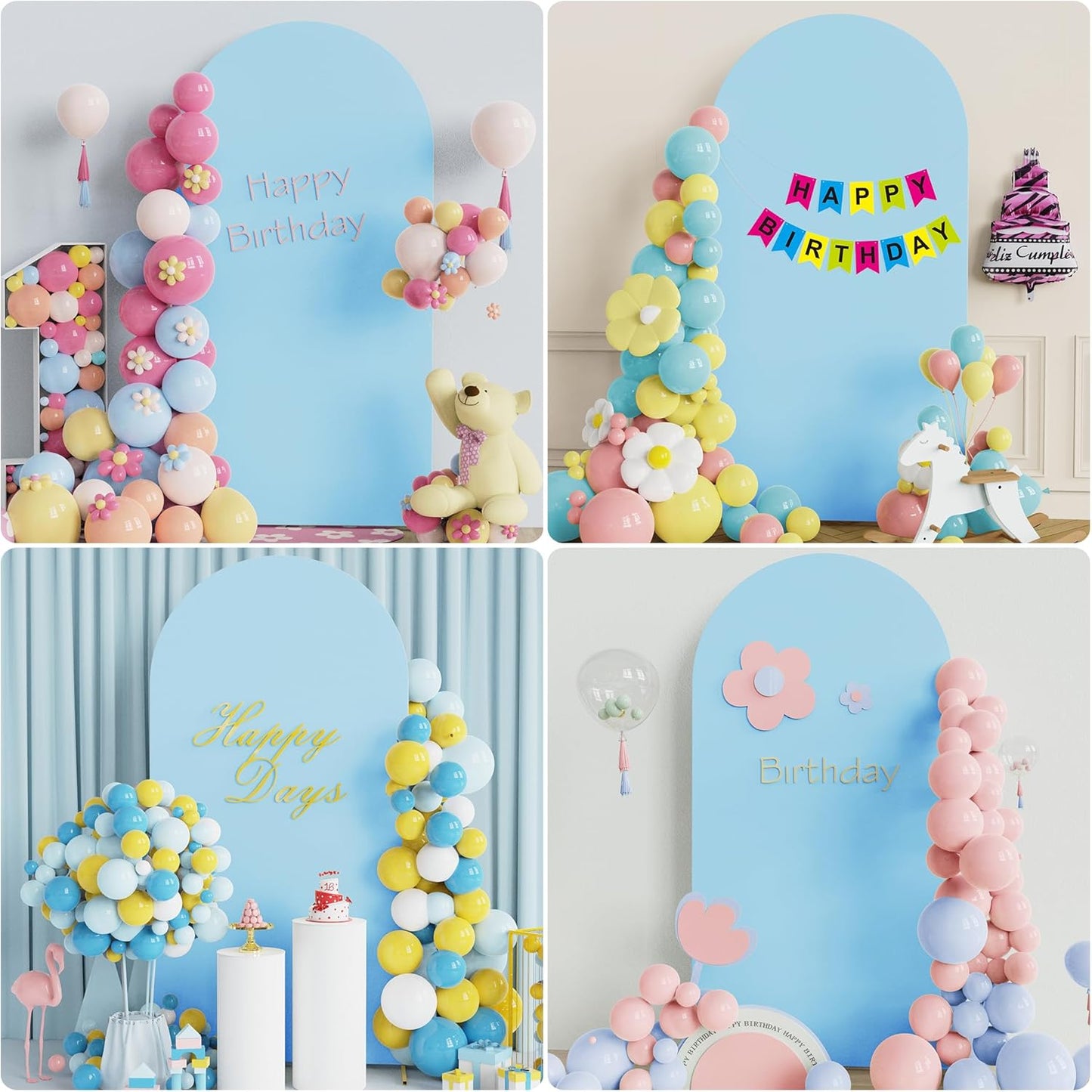 Wokceer 6.6 FT Wedding Arch Stand and Arch Cover, Metal Arch Stand with Arch Stand Cover for Birthday Party Wedding Ceremony Bridal Baby Shower Event Decor