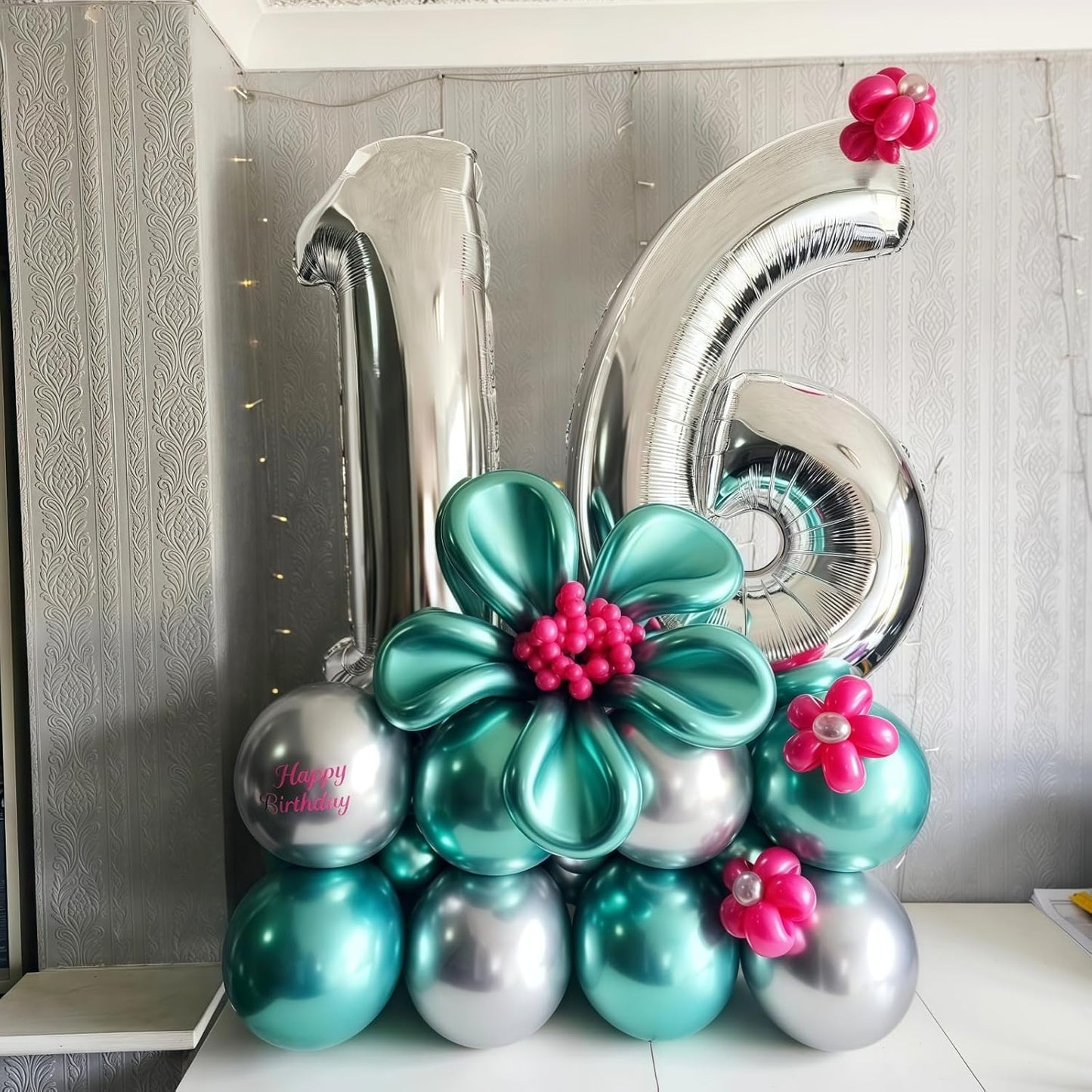 26 Balloons Number, Giant Silver Number 2 & 6 Helium Foil Balloon for Women 26th Birthday Decor, 40 Inch Self Inflating Mylar Number 26 Balloons for Man 62 Anniversary Party Decorations Supplies