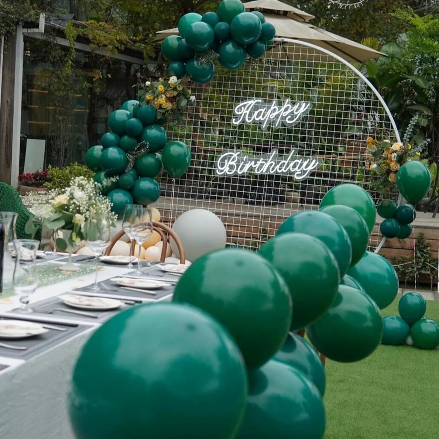 412pcs Dark Green Balloons 18 12 10 5 Inch Dark Green Balloon Garland Arch Kit Different Sizes Matte Latex Balloons for Baby Shower Green Theme Birthday Summer Jungle Forest Party Decoration