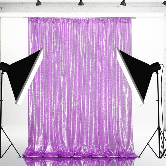 Eternal Beauty Lavender Sequin Backdrop, 20x10 Ft Glitter Background Curtains for Shimmer Photography Party Wedding Birthday Back Drop Decor