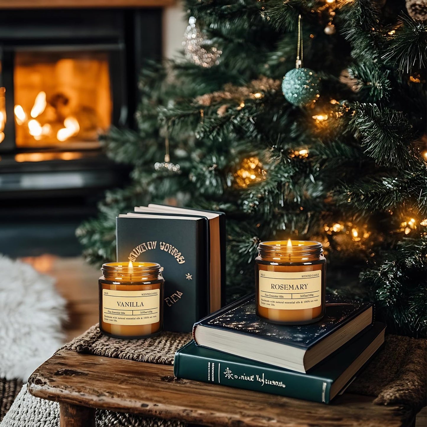 24-Pack Scented Candle Gift Box - 12 scents to Choose from (Rose/Lavender/Lemon/Vanilla), Natural Soy Wax - Birthday, Halloween and Christmas，Gift for Best Friends, Male and Female Friends