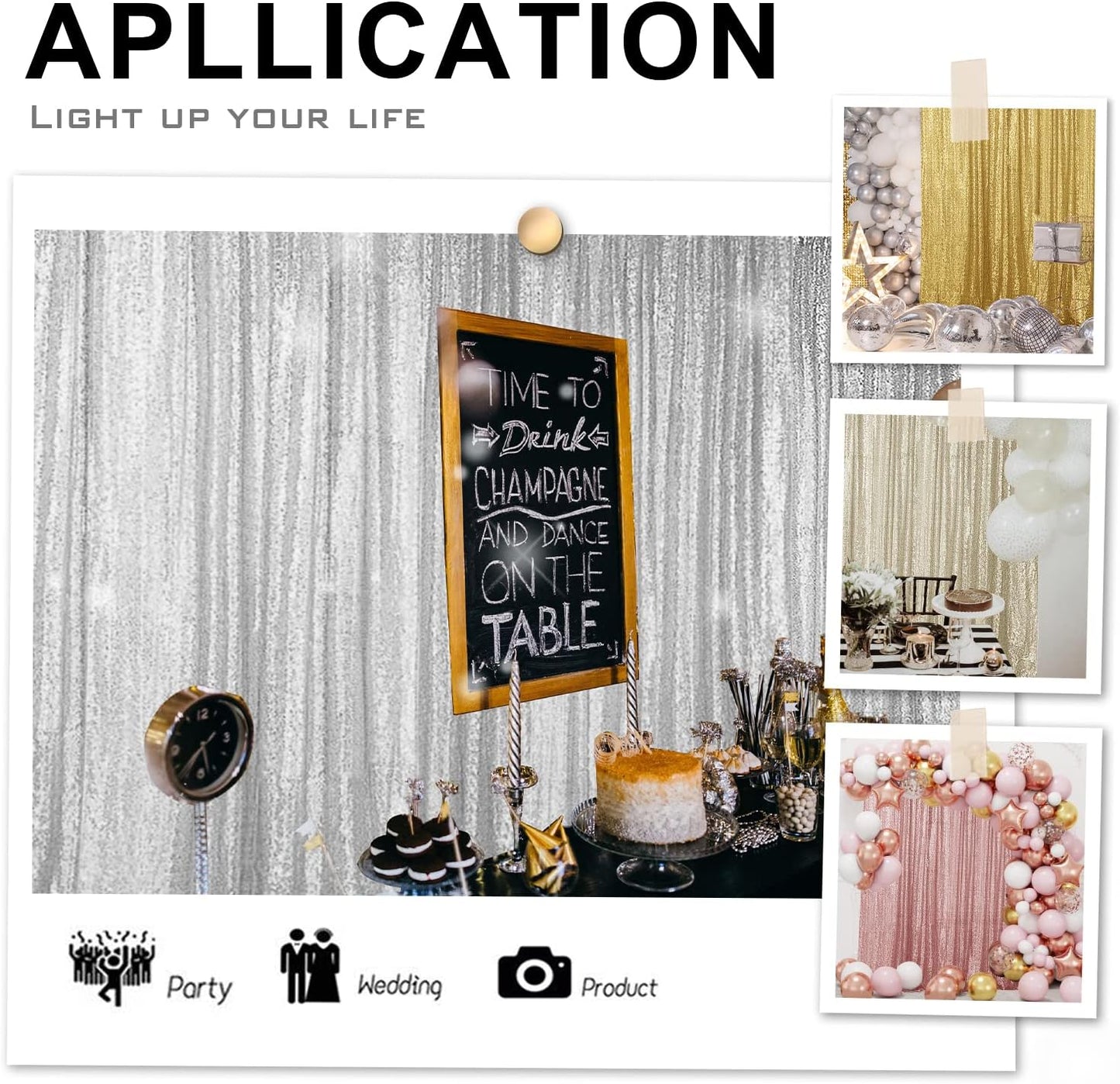 Hahuho Lavender Sequin Backdrop Curtain, 2PCS 2FTx8FT Glitter Backdrop Curtain for Parties, Christmas, Wedding, Party Decoration（2 Panels, 2FT x 8FT, Lavender