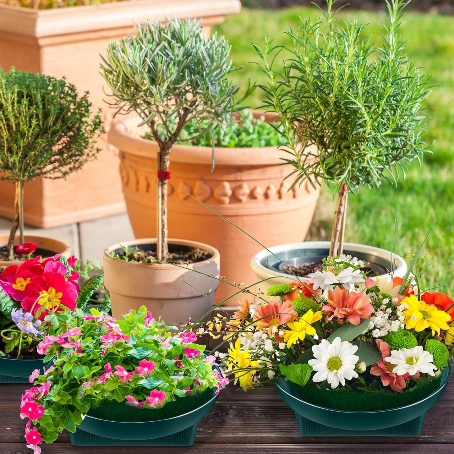 Karenhi 36 Pcs Floral Supplies Green Bowls for Flower Arrangements Large Size 6.3 Inch Floral Foam Bowls for Arrangements Holiday Wedding Fresh Flower Decoration Supplies (Foam Not Include)