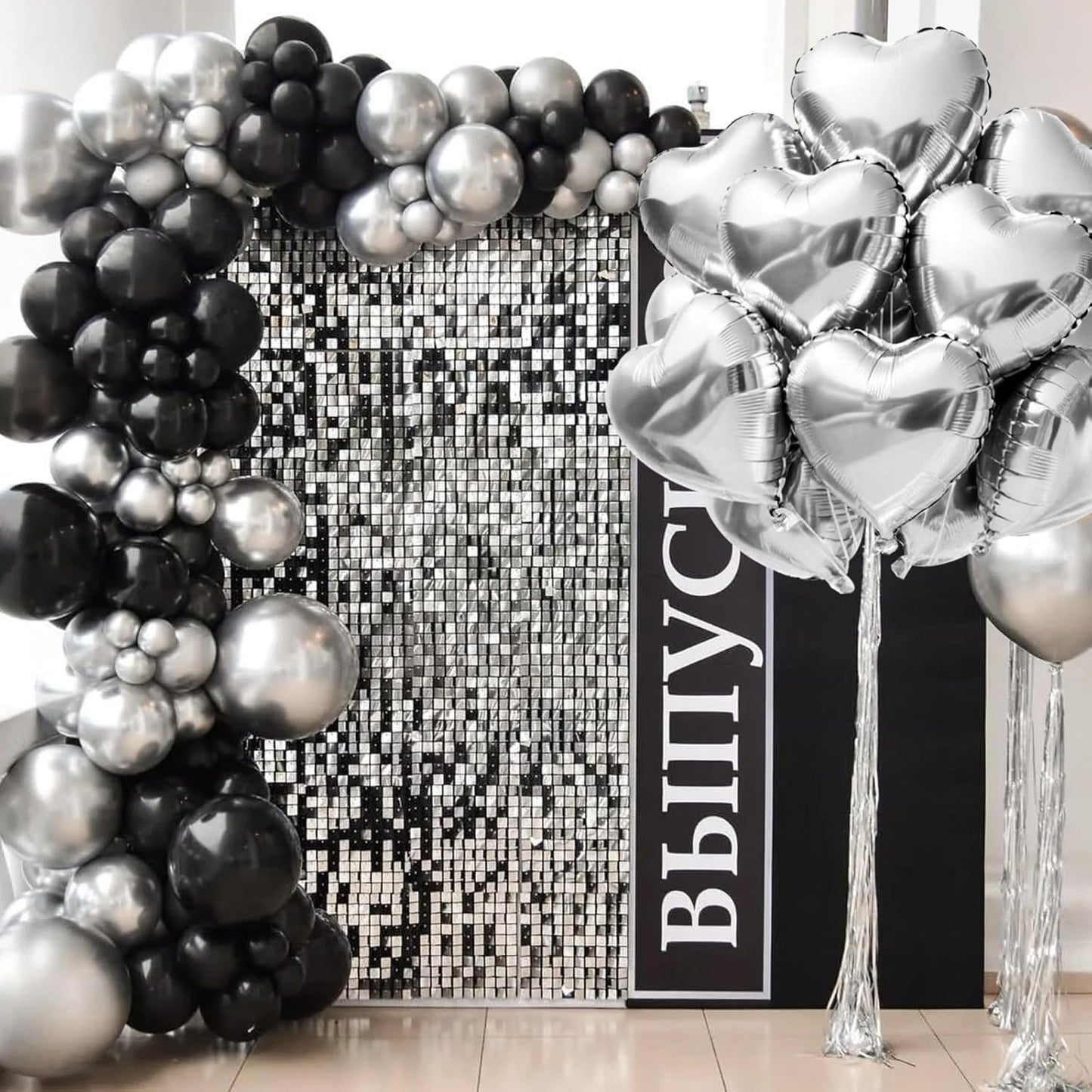 TONIFUL 15Pcs 18 Inch Silver Heart Balloons Silver Heart Shape Foil Mylar Balloons Decoration for Birthday Valentine's Day Wedding Bridal Shower Anniversary Engagement Party Supplies