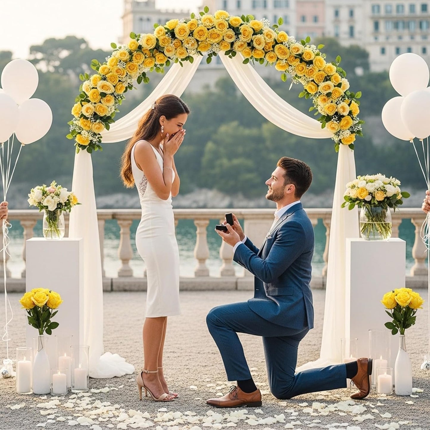 Auihiay 60PCS Yellow Roses Bulk, Yellow Velvet Silk Fake Roses, Realistic Flowers for Wedding Centerpieces, Bridal Bouquets, Home Decor, Baby Shower, Valentine's Day Party Decorations