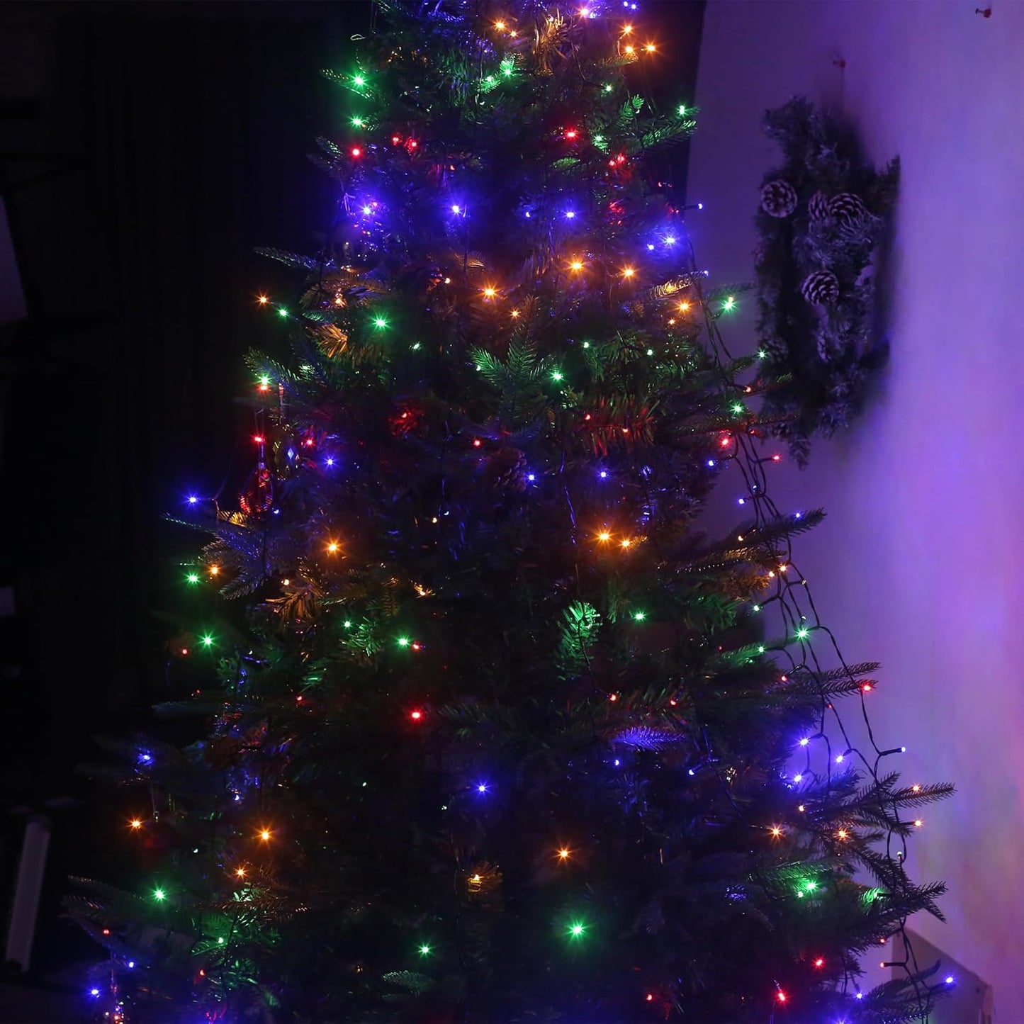 100 LED Christmas String Lights, 39FT Indoor Lights Plug-in with 8 Modes & Timer & Memory Function, Waterproof Christmas Lights Outdoor for Holiday Party Christmas Tree Decor