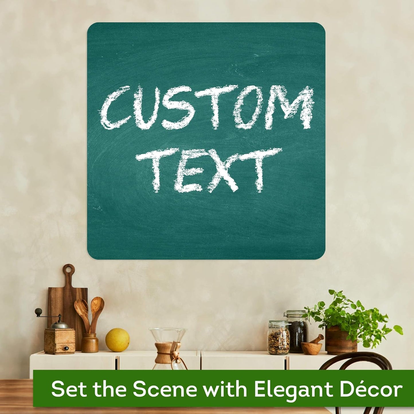 Custom Sign, Custom Street Sign, 11 Font Colors, 13 Font Styles, 4 Hole Options, 22 Sizes, 30x30 Inches, Rust Free DiBound, Fade Resistant, Made in USA by My Sign Center (Chalkboard Green)