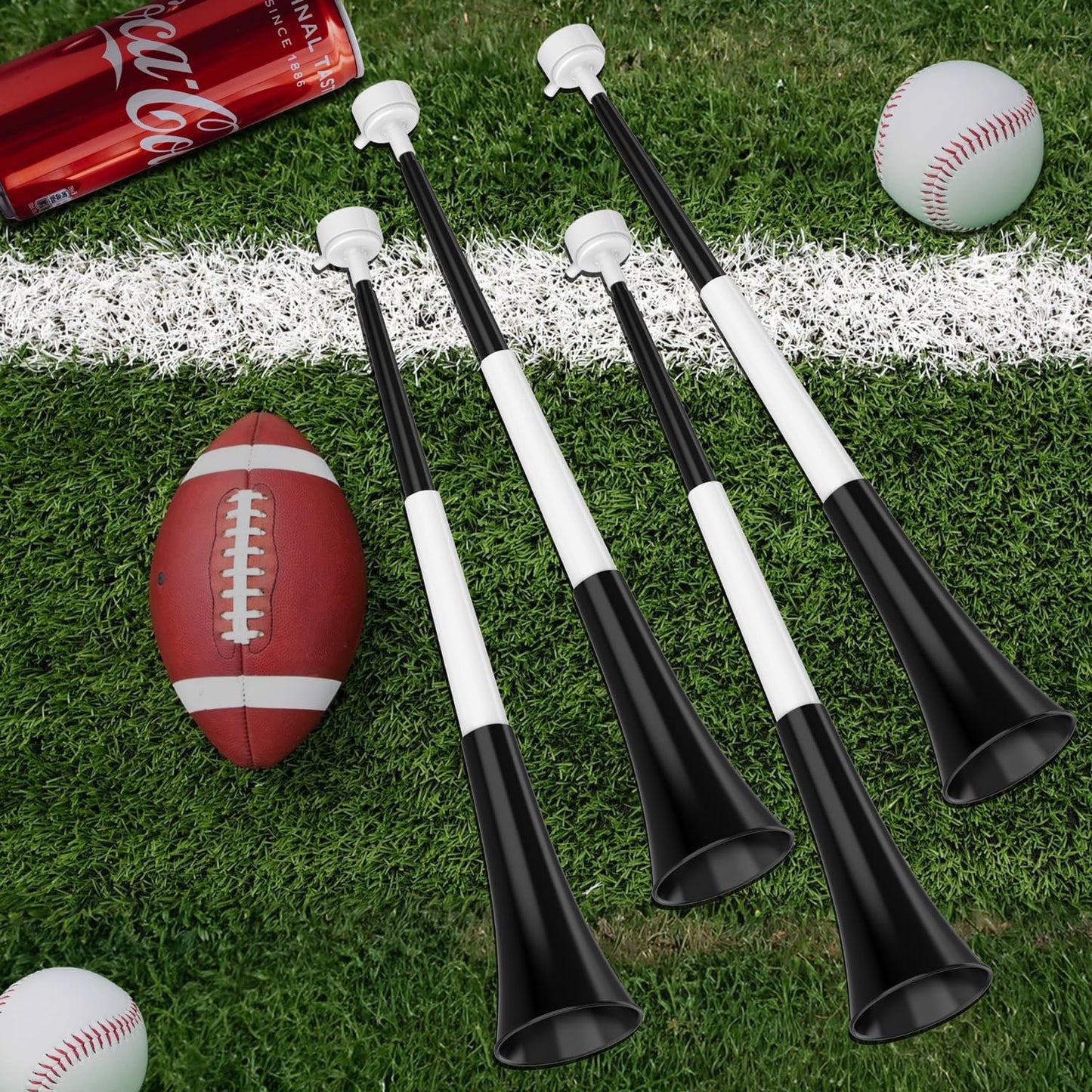 Collapsible Stadium Horn Noise Maker 24 Inch Vuvuzela Stadium Horn Plastic Trumpet Horn Blow Horns Noisemakers for Sporting Events Graduation Games School Sports Party Supplies Favors Accessories