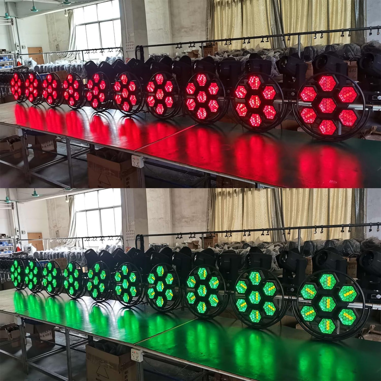 JUNMAN 7 Head Led Retro Background Effect Light DJ Disco Stage Lights 1pc Pack