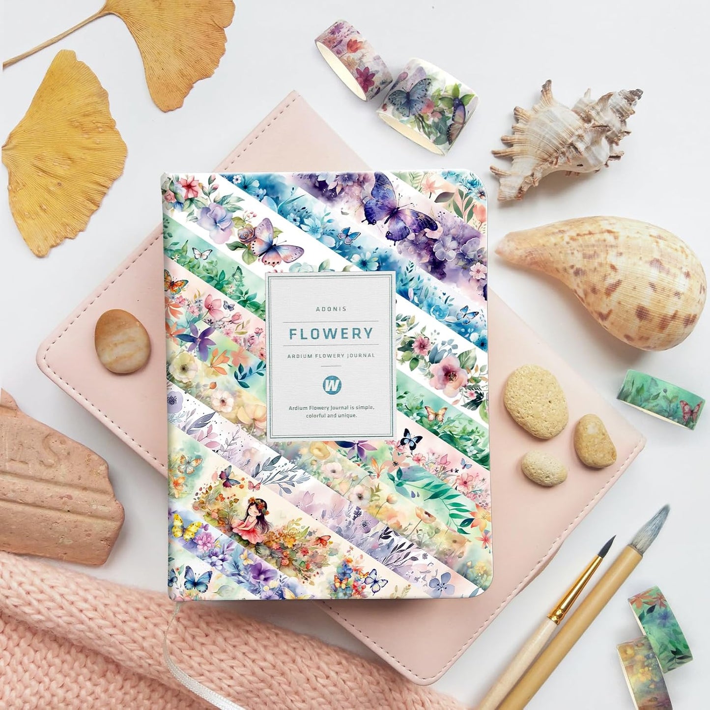 20 Rolls Washi Tape Set - Floral Butterfly Decorative Masking Tape, Adhesive Tape for Bullet Journal Supplies, Junk Journal, Diy Craft, Scrapbooking Supplies, Gift Wrapping, Party Decoration