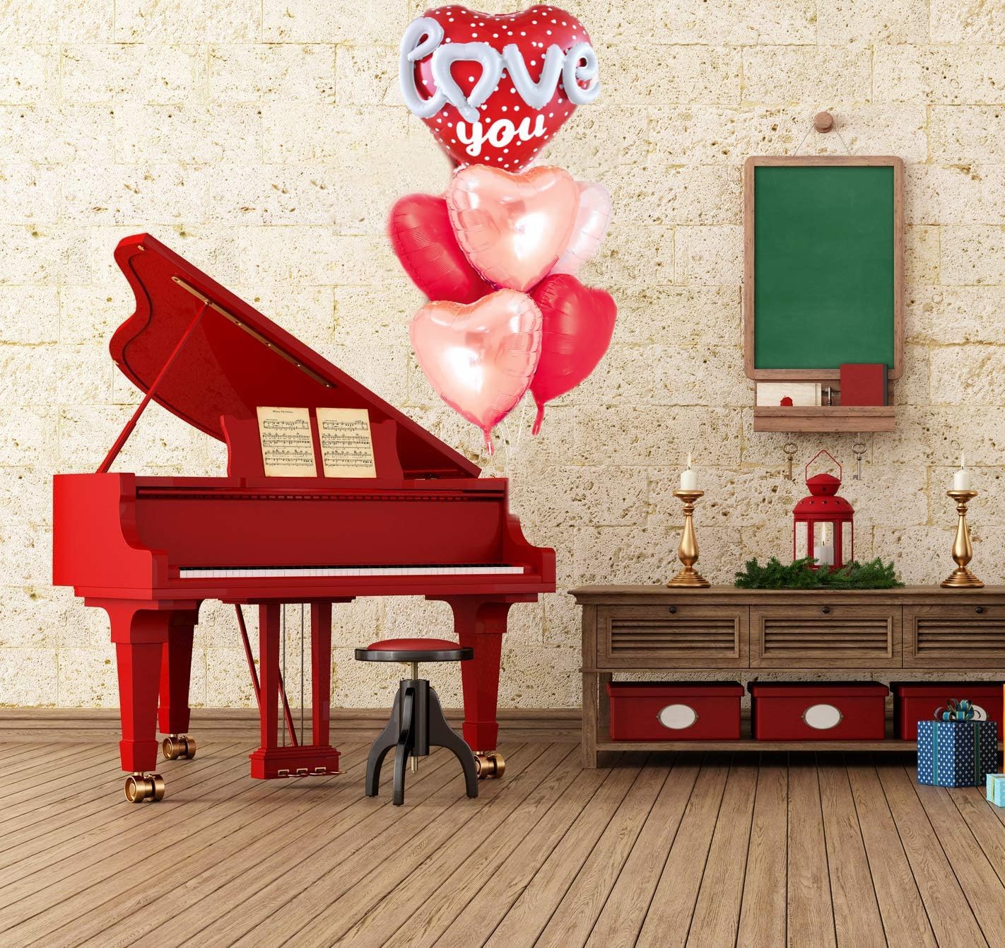 Red Heart Shape Rose Gold Love You Balloons Pack Of 6 Foil Helium Mylar Balloons For Valentines Day Mothers Day Wedding Anniversary Decorations Bridal Shower Birthday Party