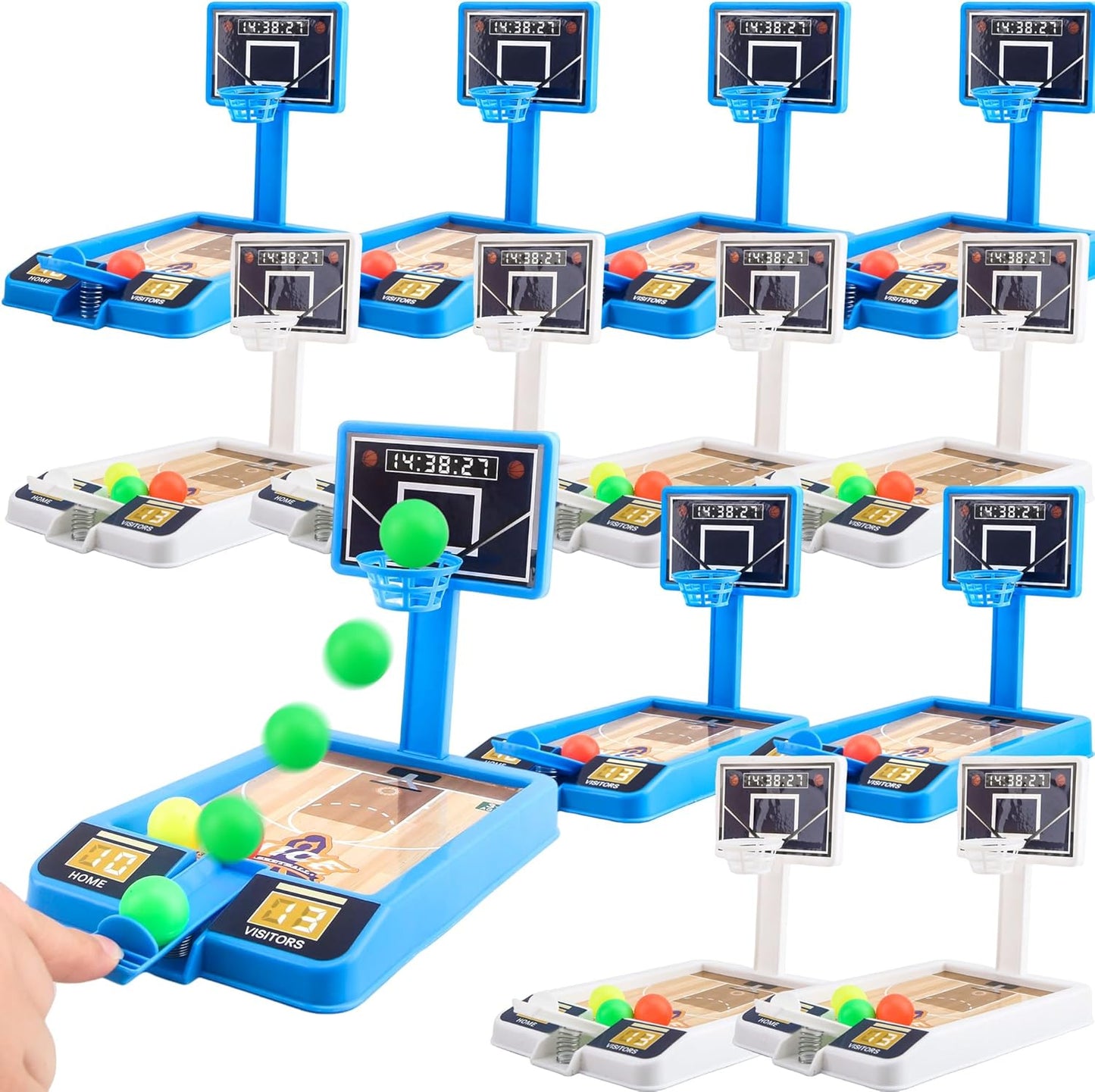 12 Pack Mini Basketball Game Toys Tabletop Basketball Game Desktop Basketball Shooting Game for Kids Goodie Bag Stuffers Party Favors Birthday Gifts, 2 Colors